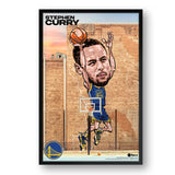 Golden State Warriors<br>Steph Curry<br>Brick Wall Caricature Print