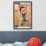 Golden State Warriors<br>Steph Curry<br>Brick Wall Caricature Print