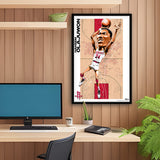 Houston Rockets<br>Hakeem Olajuwon<br>Team Court Caricature Print