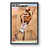 Houston Rockets<br>Hakeem Olajuwon<br>Brick Wall Caricature Print