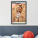 Houston Rockets<br>Hakeem Olajuwon<br>Brick Wall Caricature Print