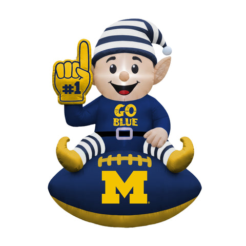 Michigan Wolverines<br>Inflatable Elf on the Football