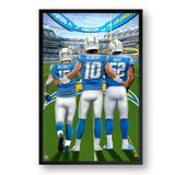 Los Angeles Chargers<br>McConkey, Herbert And Mack<br>3 Player Print