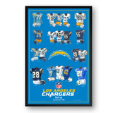 Los Angeles Chargers<br>Uniform Heritage Vertical Print