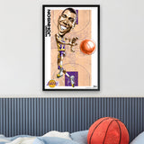 Los Angeles Lakers<br>Magic Johnson<br>Team Court Caricature Print