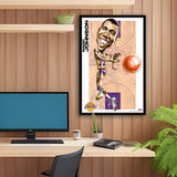 Los Angeles Lakers<br>Magic Johnson<br>Team Court Caricature Print