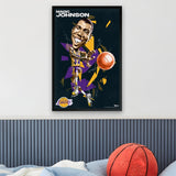 Los Angeles Lakers<br>Magic Johnson<br>Abstract Caricature Print