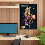 Los Angeles Lakers<br>Magic Johnson<br>Abstract Caricature Print