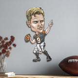 Cincinnati Bengals<br>Joe Burrow<br>Metal Caricature Art