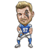Detroit Lions<br>Aidan Hutchinson<br>Metal Caricature Art