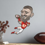 Kansas City Chiefs<br>Travis Kelce<br>Metal Caricature Art