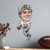 Las Vegas Raiders<br>Brock Bowers<br>Metal Caricature Art