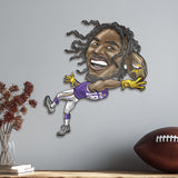 Minnesota Vikings<br>Justin Jefferson<br>Metal Caricature Art