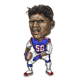 New York Giants<br>Lawrence Taylor<br>Metal Caricature Art