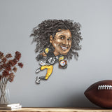 Pittsburgh Steelers<br>Troy Polamalu<br>Metal Caricature Art