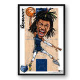 Memphis Grizzlies<br>Ja Morant<br>Team Court Caricature Print