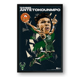 Milwaukee Bucks<br>Giannis Antetokounmpo<br>Abstract Caricature Print