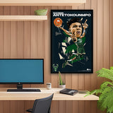 Milwaukee Bucks<br>Giannis Antetokounmpo<br>Abstract Caricature Print