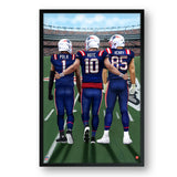 New England Patriots<br>Polk, May And Henry<br>3 Player Print