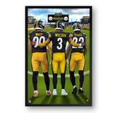 Pittsburgh Steelers<br>Watt, Wilson And Harris<br>3 Player Print