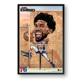 Philadelphia 76ers<br>Joel Embiid<br>Brick Wall Caricature Print