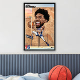 Philadelphia 76ers<br>Joel Embiid<br>Brick Wall Caricature Print