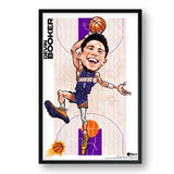 Phoenix Suns<br>Devin Booker<br>Team Court Caricature Print