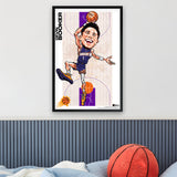 Phoenix Suns<br>Devin Booker<br>Team Court Caricature Print