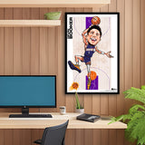 Phoenix Suns<br>Devin Booker<br>Team Court Caricature Print