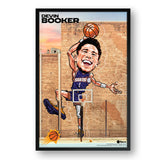 Phoenix Suns<br>Devin Booker<br>Brick Wall Caricature Print