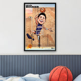 Phoenix Suns<br>Devin Booker<br>Brick Wall Caricature Print