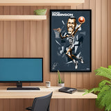 San Antonio Spurs<br>David Robinson<br>Abstract Caricature Print