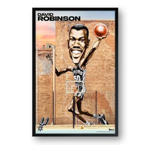 San Antonio Spurs<br>David Robinson<br>Brick Wall Caricature Print