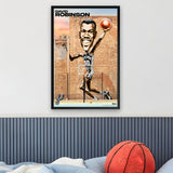 San Antonio Spurs<br>David Robinson<br>Brick Wall Caricature Print