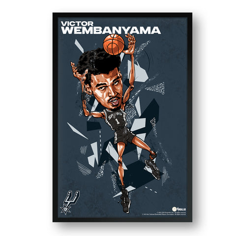 San Antonio Spurs<br>Victor Wembanyama<br>Abstract Caricature Print