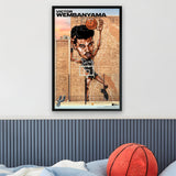 San Antonio Spurs<br>Victor Wembanyama<br>Brick Wall Caricature Print