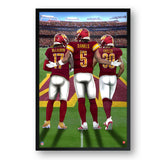 Washington Commanders<br>McLaurin, Daniels And Ekeler<br>3 Player Print