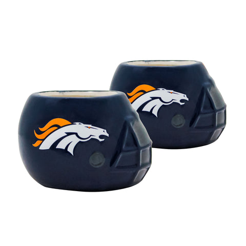 Denver Broncos<br>Ceramic Helmet Planter (Empty) - 2 Pack