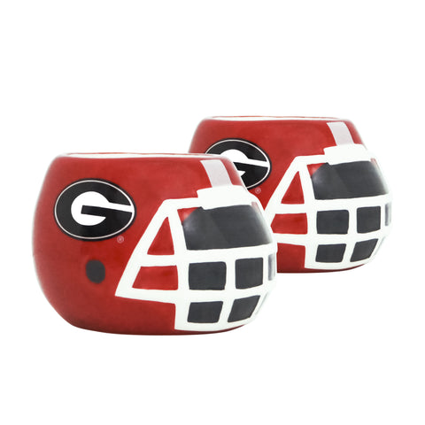 Georgia Bulldogs<br>Ceramic Helmet Planter (Empty) - 2 Pack