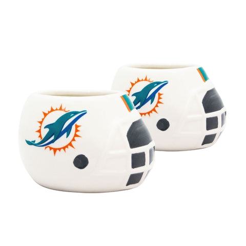 Miami Dolphins - Ceramic Helmet Planter – Empty Planter - Pack Of Two