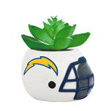 Los Angeles Chargers - Ceramic Helmet Planter – Faux Succulent - Pack Of Two